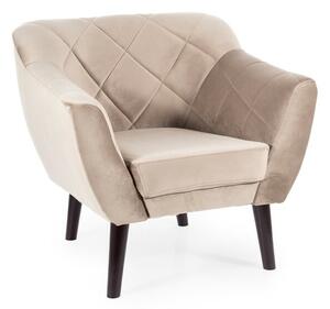 Poltrona Karo 1 Velvet in velluto beige scuro con gambe color wengé – 78x75x76 cm