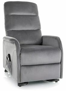 Poltrona reclinabile elettrica Jupiter M Velvet grigia – 69x91/164x105 cm