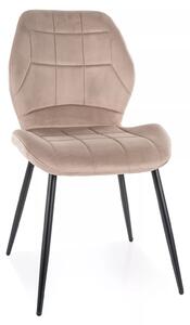 Sedia Jake Velvet in velluto beige scuro – 49x41x86 cm