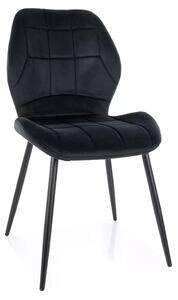 Sedia Jake Velvet in velluto nero – 49x41x86 cm