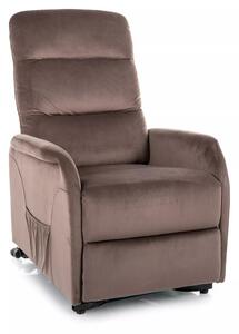 Poltrona reclinabile elettrica Jupiter M Velvet cappuccino – 69x91/164x105 cm