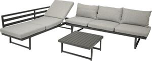 Set da giardino DEGAMO, set lounge funzionale BOGOTA in alluminio grigio opaco, 280x280 cm, resistente alle intemperie