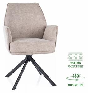 Sedia Hugo Brego in tessuto beige chiaro – 58x46x90 cm
