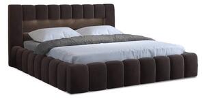 Letto matrimoniale imbottito marrone scuro con contenitore con rete inclusa 180x200 cm Lamica – ELTAP