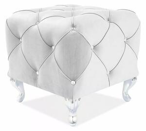 Pouf Hestia K in velluto grigio chiaro – 50x50x46 cm