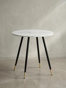 Tavolo da pranzo 75x75x76 cm effetto marmo bianco Tavolo da pranzo moderno, tavolo da cucina con gambe in metallo, piccolo tavolo da pranzo rotondo