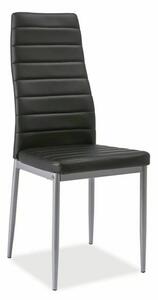 Sedia H-261 bis Alu in ecopelle nera – 40x38x96 cm