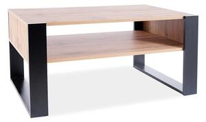 Tavolino Gema in rovere Wotan e nero – 100x64x50 cm