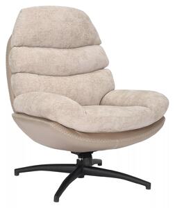 Poltrona Giselle in tessuto e pelle sintetica beige – 77x77x101 cm