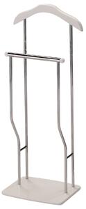 Appendiabiti Greg in legno e metallo bianco-cromato – 40x30x107 cm