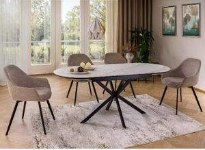 Tavolo Gaston Ceramic in ceramica bianco opaco – 140/180x80x75 cm