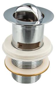 Tecuro twist lock - valvola di scarico 1 1/4 di pollice, per lavabi con troppopieno, MS cromato