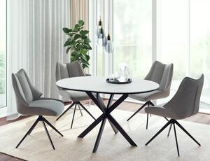 Tavolo Gaston Ceramic in ceramica bianco opaco – Ø100/135x75 cm