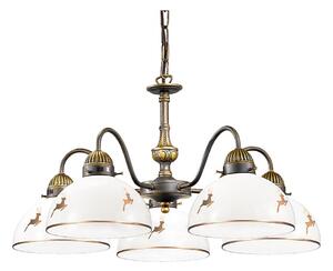 Kolarz 731.85.150 - Lampadario a catena NONNA 5xE27/75W/230V in stile corna di cervo, finitura oro rosa