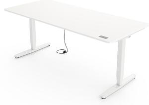 Scrivania regolabile in altezza Yaasa Desk Pro, elettrica, 140 x 80 cm, bianca/bianca – Comando touch "Ergo Touch" – 9 funzioni di memoria – Display dell'altezza