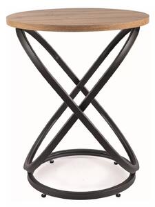 Tavolino Eos E – rovere artisan / nero opaco Ø45 cm