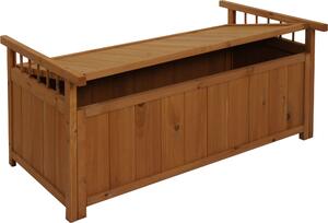 Cassapanca portaoggetti MCW-O13, cassapanca da giardino porta cuscini, legno di abete MVG 53x108x60 cm ~ naturale