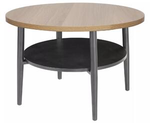 Tavolino rotondo Ella B rovere / nero opaco – Ø60 cm