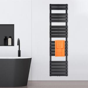VILSTEIN radiatore da bagno, radiatore da bagno, radiatore per asciugamani attacco laterale e attacco centrale, radiatore da bagno a pannello piatto, radiatore per asciugamani a pannello, nero, 880W, 180x45 cm