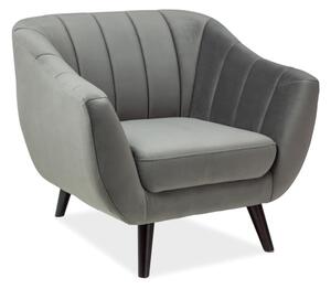 Poltrona Elite 1 Velvet grigia – 91x85x83 cm