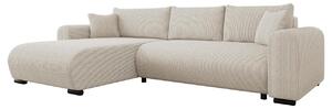 MIRJAN24 Divano angolare Merkos Cord, soggiorno a L con box letto e funzione notte, struttura in legno, lato universale (colore: Poso 100)