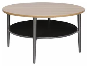 Tavolino rotondo Ella A rovere / nero opaco – Ø80 cm