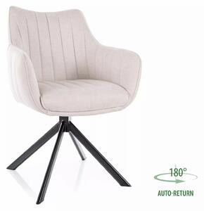 Sedia girevole Azalia Brego beige chiaro – 61x44x86 cm