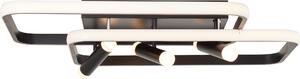 BRILLANTE plafoniera moderna a LED DALIDA | plafoniera angolare nera dimmerabile tramite telecomando | colore della luce regolabile | 54W 7600 lumen 3000 - 6500 Kelvin | metallo/plastica