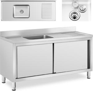 Expondo Royal Catering Mobile lavello - 1 vasca - - Acciaio inox - 160 x 60 cm
