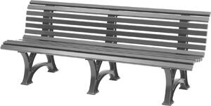 Panchina da giardino Jamaica | 4 posti | grigio grafite | HxLxP 80x200x64cm | plastica resistente agli agenti atmosferici e ai raggi UV | panchina da parco Panchina da esterno Seduta da giardino Balcone Terrazza