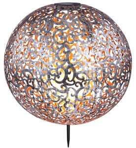 Lampada a LED solare a innesto, globo, argento, 40 cm