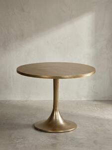 Tavolino in metallo oro 60x60x46,5 cm tavolo divano alluminio, tavolo soggiorno design rotondo, tavolino moderno, tavolino laterale soggiorno