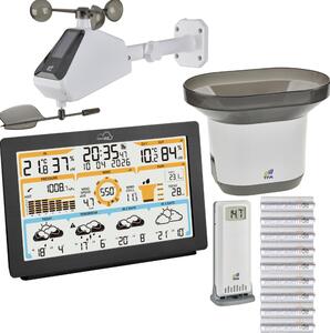 TFA 35.8106.01 Stazione meteorologica wireless WLAN TFA.me ID-05, con previsioni meteo fornite da wetter.com, incl. trasmettitore wireless, pluviometro, anemometro solare: con batterie