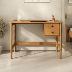 Scrivania MARLO con 2 cassetti in legno massiccio, colore rovere - scrivania in legno con spazio di archiviazione, design minimalista, piano del tavolo con bordi ammorbiditi, legno di pino massiccio