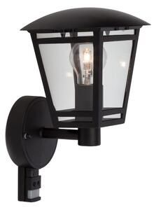BRILLANTE applique da esterno Riley | luce esterna | metallo/vetro | nero | rilevatore di movimento | IP44 | 1x E27 max. 40 W