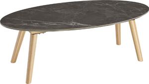 Tectake® Tavolino ovale Acerra 100 x 50 x 34,5 cm