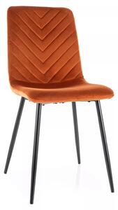 Sedia Daren Velvet in velluto color cannella e struttura in metallo nero opaco – 45x39x91 cm