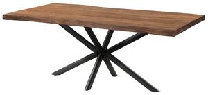 MASSIVMOEBEL24 | Tavolo da pranzo in legno di sheesham 240x100x76 verniciato grigio / gambe incrociate antracite matt FREEFORM 5
