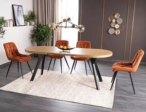 Tavolo Domingo II allungabile in impiallacciato rovere e struttura in metallo nero – 140/206/272x80x76 cm