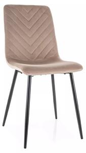 Sedia Daren Velvet in velluto beige scuro e struttura in metallo nero opaco – 45x39x91 cm