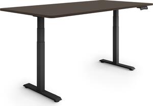 ESMART Germany EZX-132BE 160x80cm Decorazione ebano Scrivania ergonomica in piedi/seduta Regolabile elettricamente in altezza in modo continuo 60,5-125,5 cm 3 x memoria Promemoria attività Porta di ricarica USB Montaggio rapido