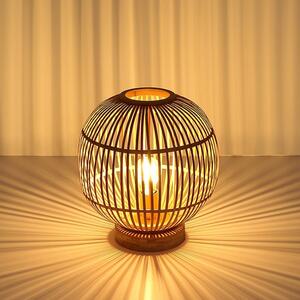 Lampada da tavolo a LED, in vimini di bambù, altezza 33,5 cm