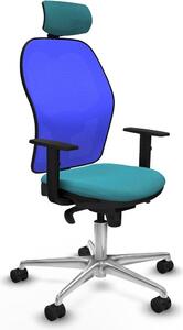 Sedia da ufficio con poggiatesta Piqueras y Crespo 1D086N2 turchese