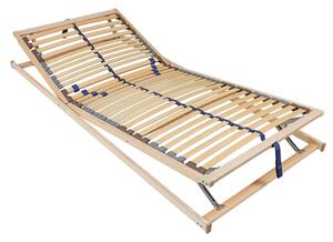 Rete a doghe BeCo Blue Line KF, 80 x 200 cm, Blue Angel, ultrapiatta, 33 doghe, montata, sezione testa e piedi regolabile