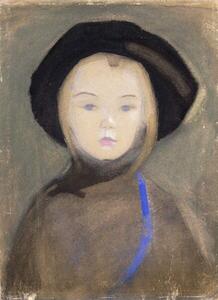 Schjerfbeck, Helene - Stampa artistica Girl with Blue Ribbon 1909, (30 x 40 cm)