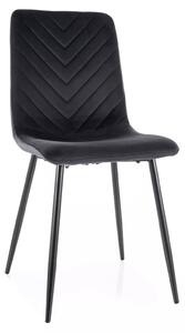 Sedia Daren Velvet in velluto nero e struttura in metallo nero opaco – 45x39x91 cm