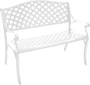 Panchina da giardino DEGAMO Panchina OXFORD 2 posti, alluminio fuso bianco, resistente alle intemperie