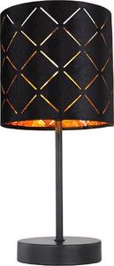 Lampada da tavolo a LED, timbri decorativi, velluto, nero, H 35 cm