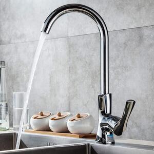Elzusha - Rubinetto da cucina con maniglie ergonomiche, rotazione a 360° e finitura in ottone