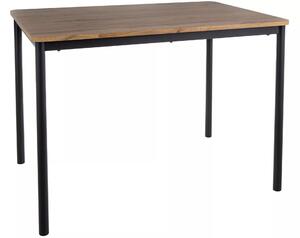 Tavolo City in finitura rovere artisan e struttura in metallo nero – 110x75x77 cm